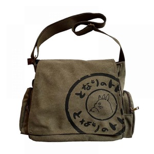 Japanese Totoro Canvas Messenger Bag - Stylish Cartoon Crossbody Bag