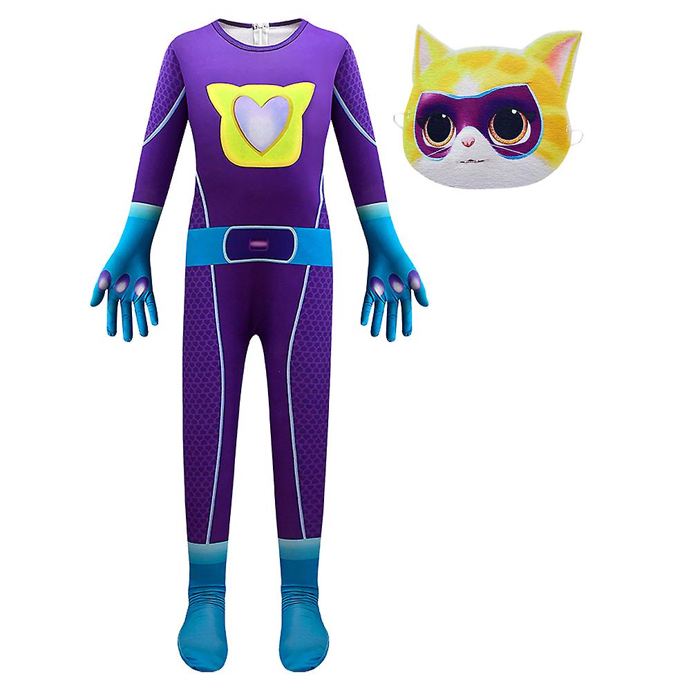 Buy Kids Super Kitties Cosplay Costume Cat Jumpsuit Mask Outfits