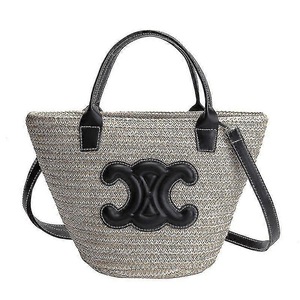 Ladies Straw Tote Bag, Ladies Beach Bag, Rattan Bag Oversized Beach Bag, Black