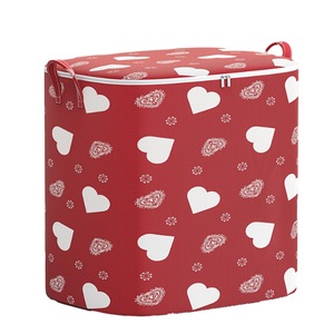 Love Heart Printed Clothes Storage Bag with Handle Large Capacity Home Storage Box for Bedroom Shelf