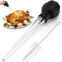Meat and Poultry Baster Heat Resistant Turkey Syringe with Cleaning Brush