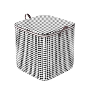 Plaid Pattern Clothes Storage Bag with Handle Household Quilt Items Storage Box for Home Storage