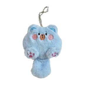 Soft Cat Keychain Plush Toy Pendant Keyring Animals Shaped Key Rings Stuffed Doll Ornament for Bag Phone Key Camera White
