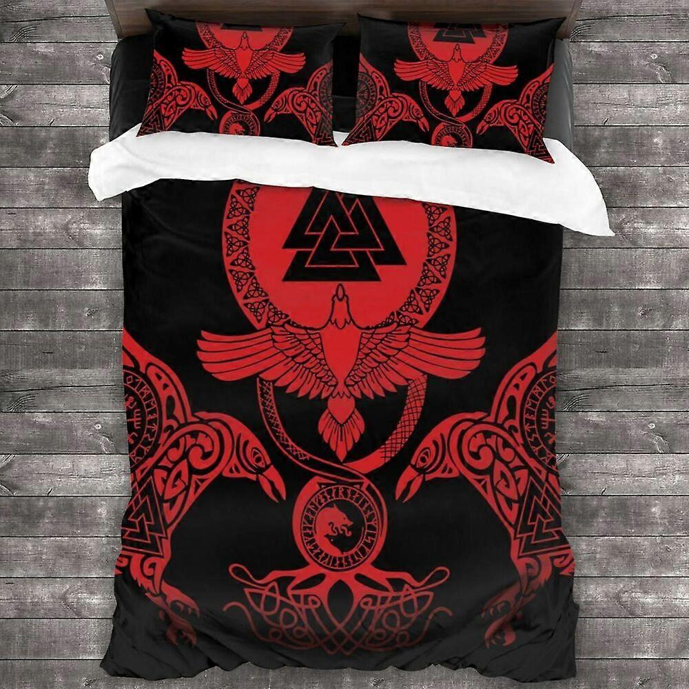 Buy v4956 Bed Sheets Vi Rune Blood Eagle Bedding Black Red Cover Super ...