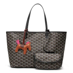 Women Handbag Pony Pendant Tote 2 Piece Set Large Capacity Shoulder Bag Korean