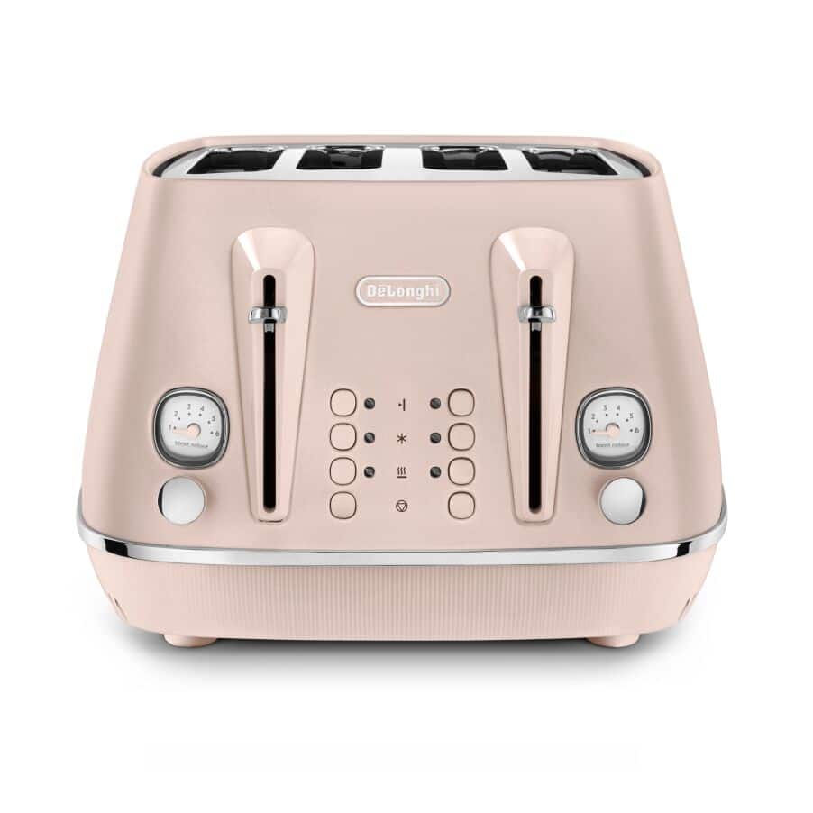 DeLonghi Distinta Perla 4 Slice Toaster Pink CTIN4003PK