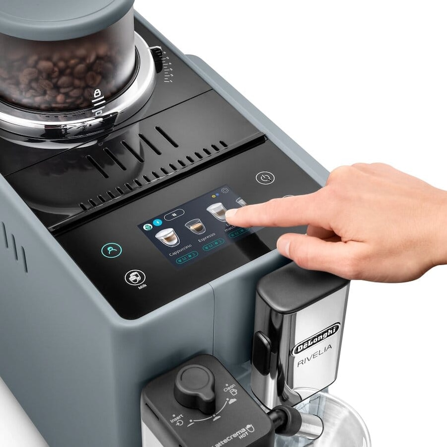DeLonghi Rivelia Fully Automatic Coffee Machine Grey BUNDLE EXAM44055GPACK