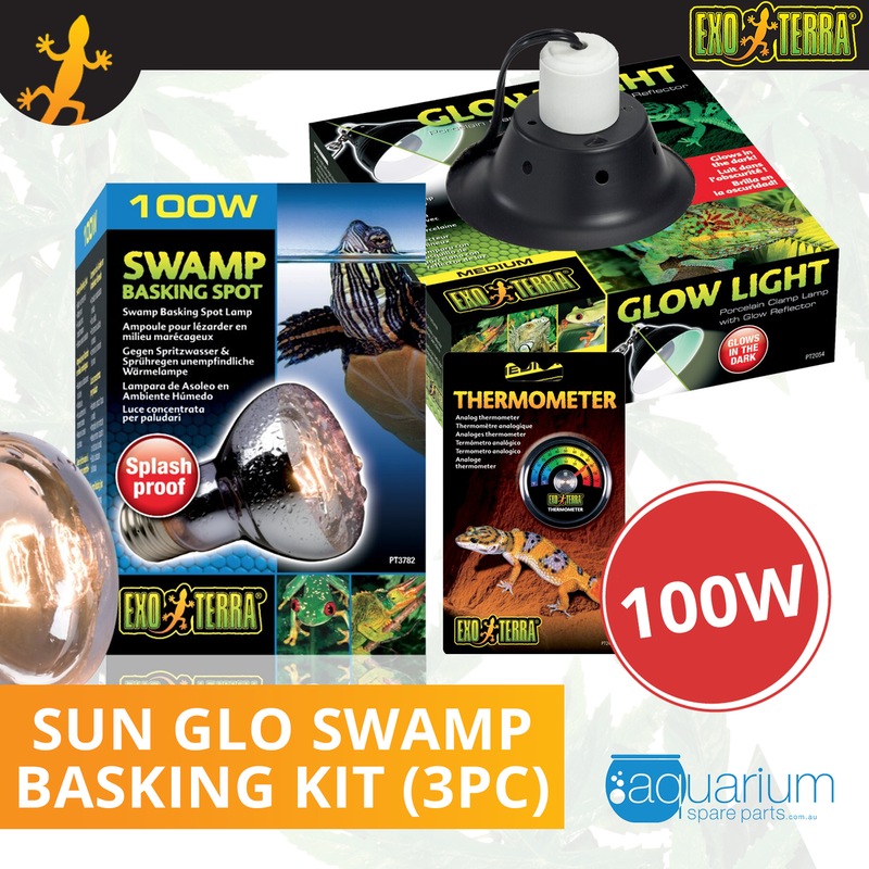 Buy Exo Terra Sun Glo Swamp Glo Basking Spot Bulb Kit 100W (3pc) MyDeal