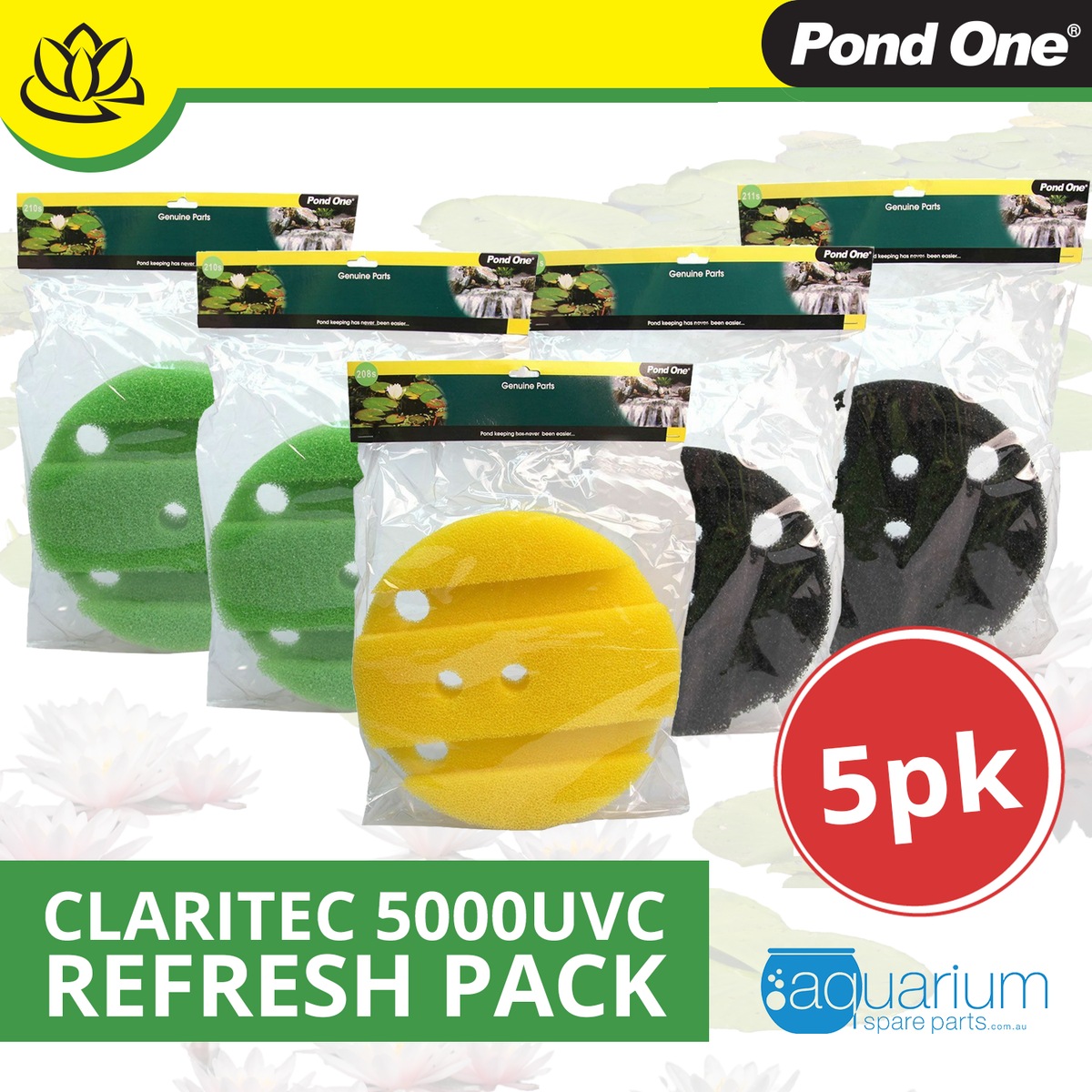 Pond One ClariTec 5000UVC Refresh Pack inc. 208s 209s & 211s 5pk