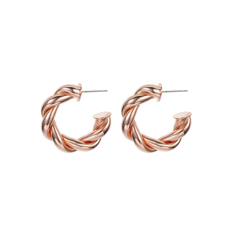 Buy 14K Gold Plated Twisted Rope Round Hoop Earrings Gift for Women ...