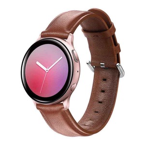 22mm Slim Leather Watchbands for Amazfit GTR/Samsung Watch Active2-Brown