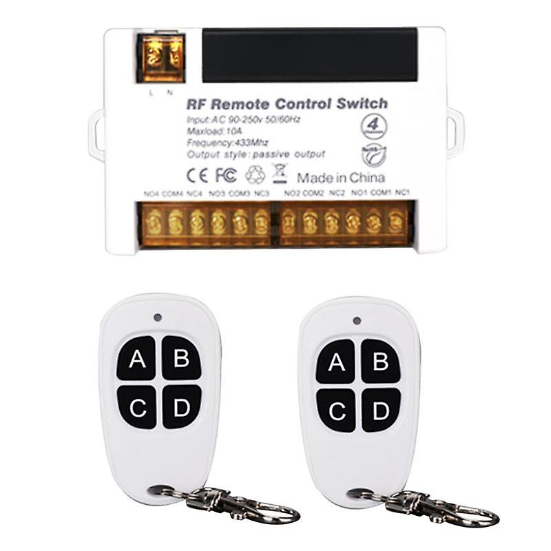 Buy 4 Channel Wireless Relay Remote Control Switch 433.92 MHz RF AC90 ...