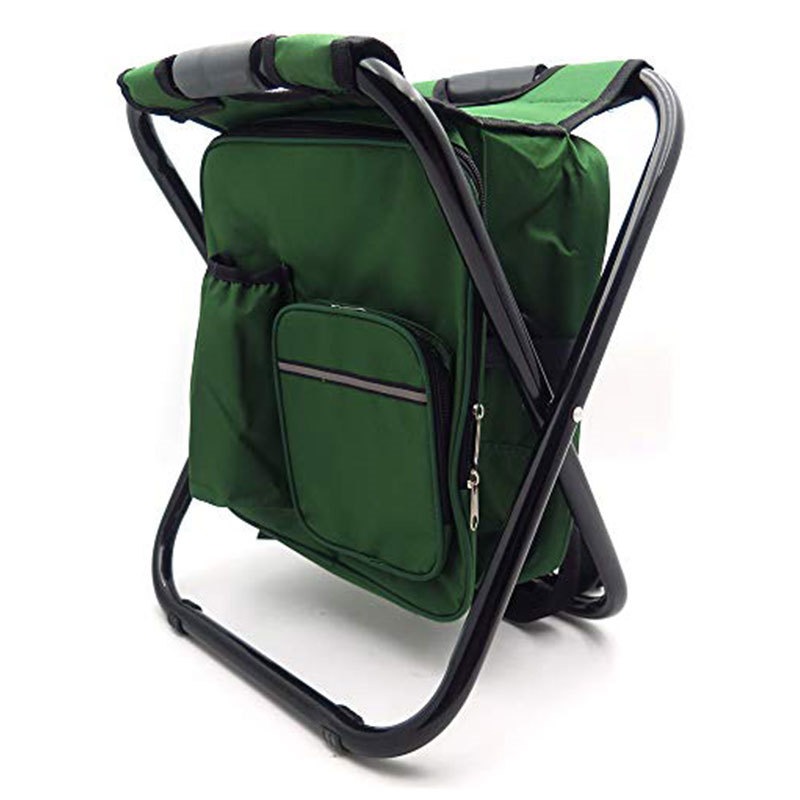 Buy Backpack Cooler Chair Folding Camping Stool for Travel Fishing-Army ...
