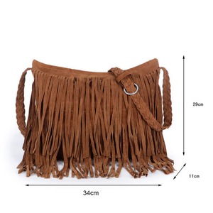 Suede Tassel Messenger Bag Women Hobo Shoulder Bags-Purple