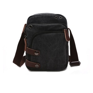Women Small Canvas Crossbody Bag Cell Phone Travel Shoulder Bag-Black