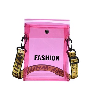Women Small Crossbody Bag Clear Phone Purse With Adjustable Strap-Pink