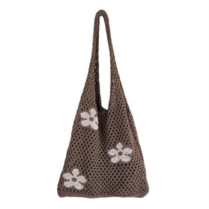 Womens Crochet Tote Bag Fairy Grunge Aesthetic HandBag-Khaki