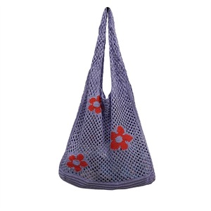 Womens Crochet Tote Bag Fairy Grunge Aesthetic HandBag-Violet