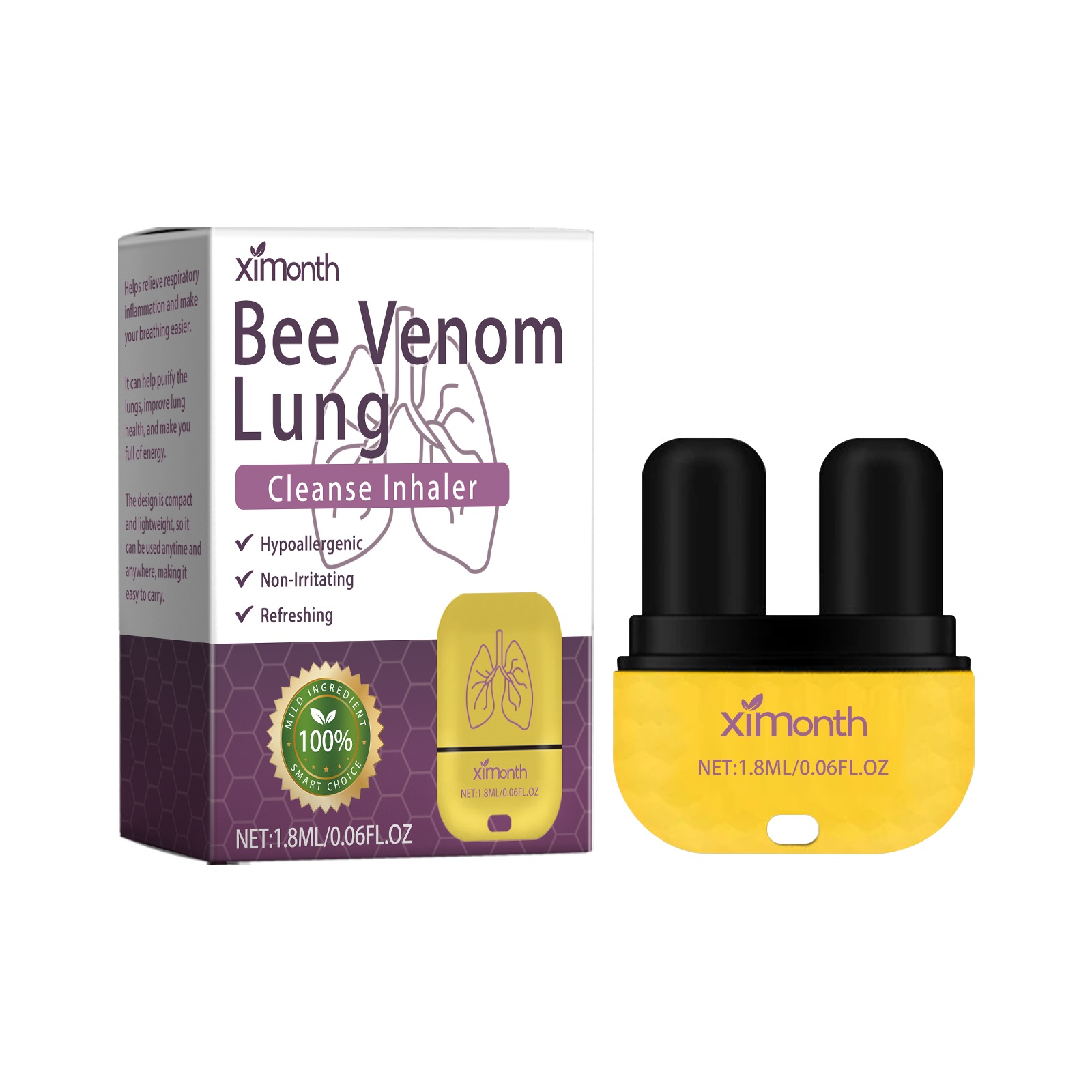 Buy Ximonth Bee Venom Lung Cleanse Inhaler, The Portable Breathing ...