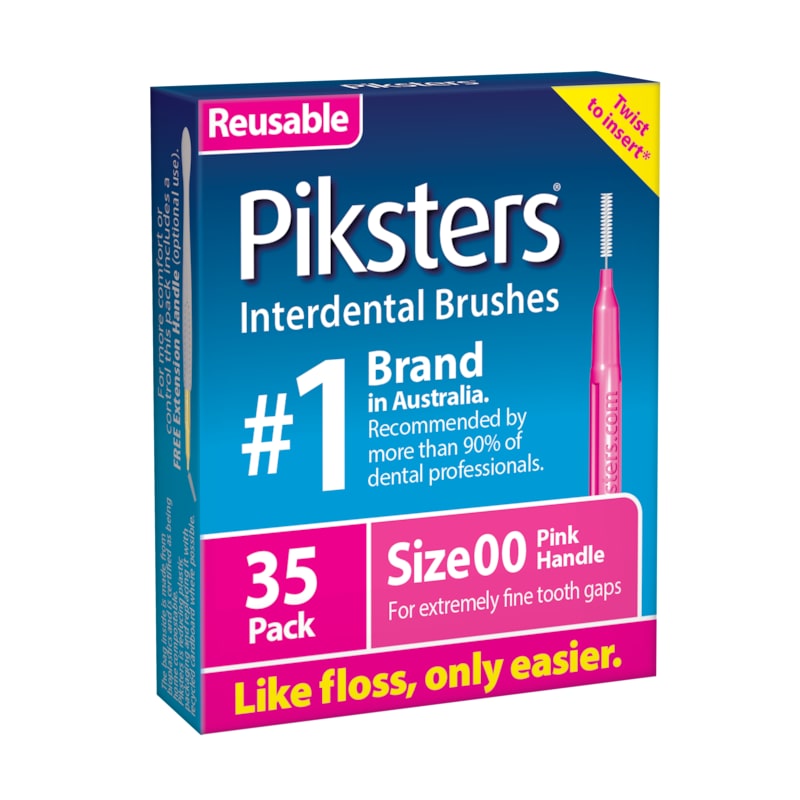 Buy Piksters Interdental Brushes Pink Size 00 35pk - MyDeal