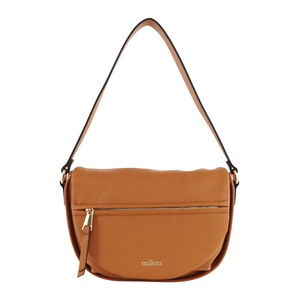 Milleni Ladies Fashion Trendy Flap-Over Hobo Bag in Tan