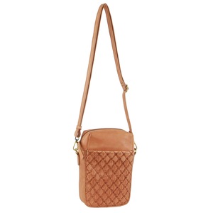 Pierre Cardin Leather Embossed Phone Crossbody Bag - Apricot