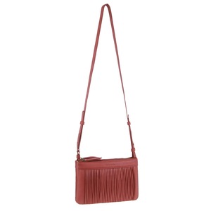Pierre Cardin Leather Pleated Design Crossbody Bag - Marsala