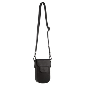 Pierre Cardin Leather Rustic Phone Bag Unisex Bag 13x6x18cm - Black