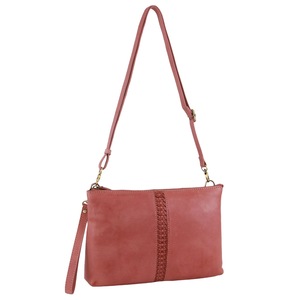 Pierre Cardin Leather Wristlet Crossbody Bag Unisex Bag - Marsala