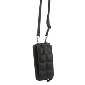 Pierre Cardin Quilted Leather Ladies Phone/Wallet Bag - Black