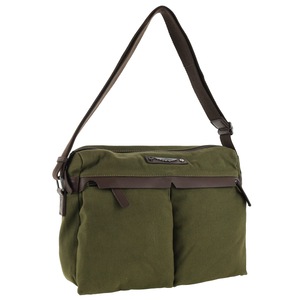Police Rustic Canvas Messenger Business Bag for Men's - Dark Olive