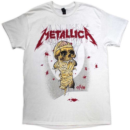 Metallica - Camiseta One Landmine Para Adultos Unisex (Blanco