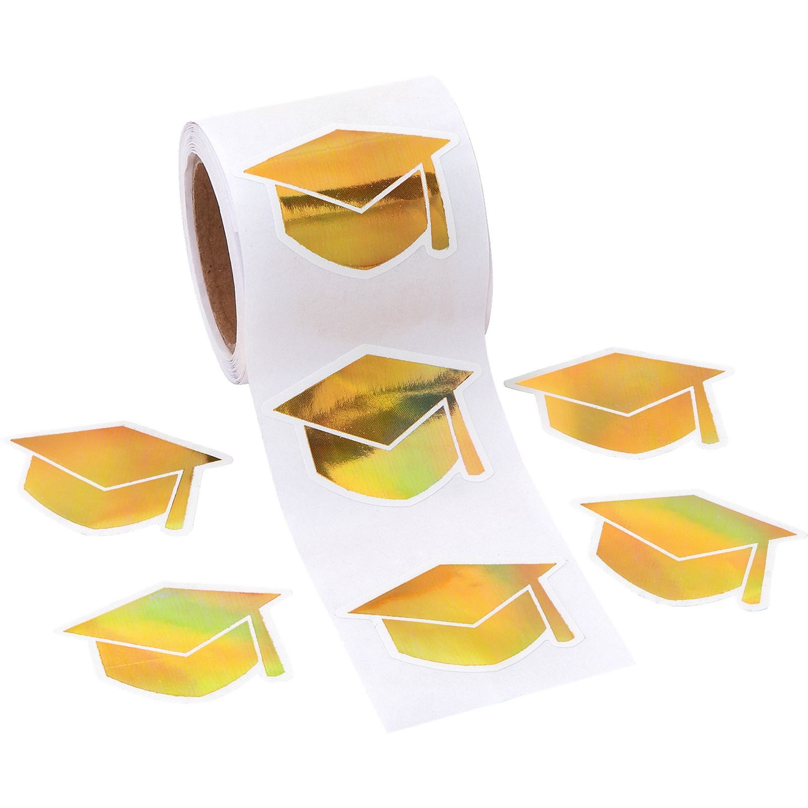 Buy Holographic Gold Graduation Cap Stickers (Roll of 100) - MyDeal ...