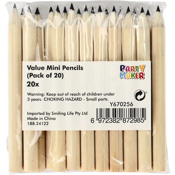 Buy Mini Lead Pencils (Value Pack of 20) - MyDeal Australia