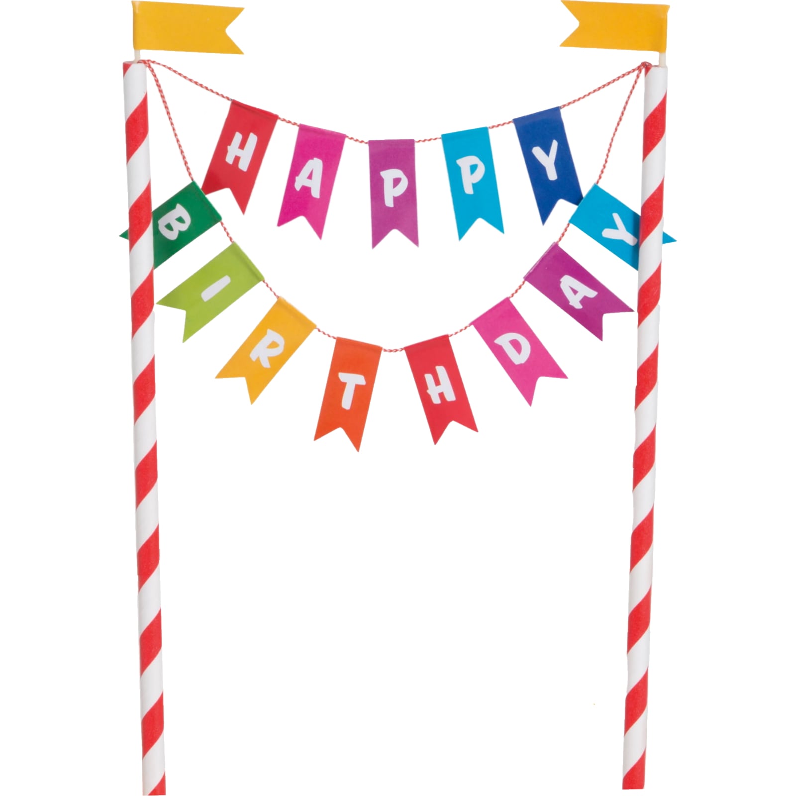 Buy Rainbow Ribbons Happy Birthday Bunting Cake Topper - MyDeal Australia