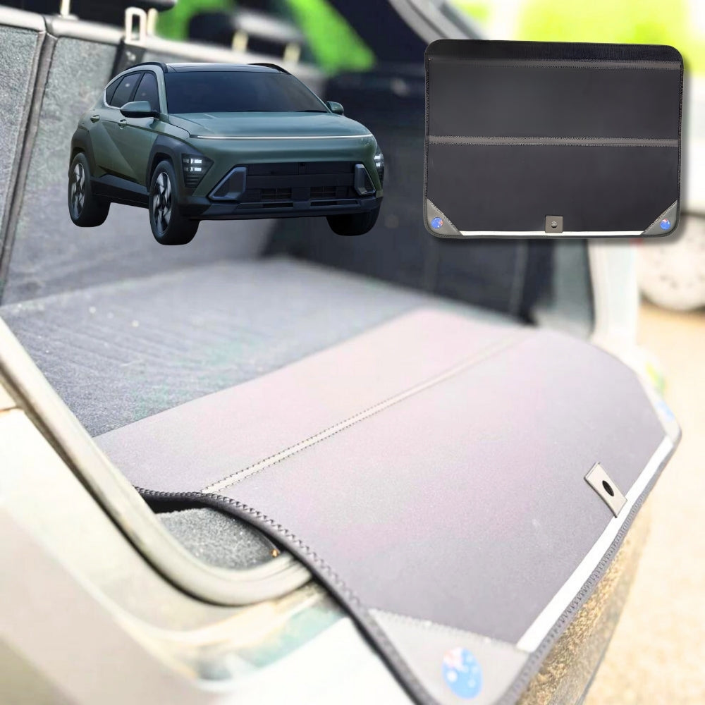 LANGBEAN Tappetini Antipolvere per Hyundai Kona SX2 2024 2025, 15 Pezzi Tappeti in Gomma Antiscivolo per Console Centrale Vano Portaoggetti Portabicchieri Fessura Porta Integrata, Nero