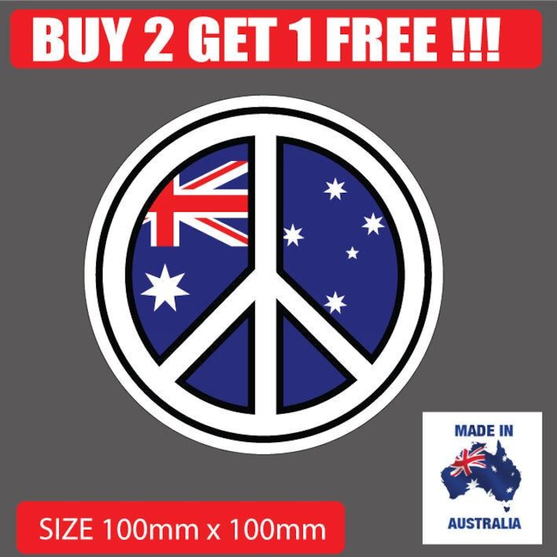 Buy Australia Flag Peace Sign Car Sticker - Mydeal