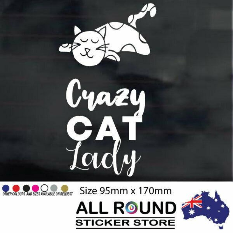 Buy Crazy Cat Lady On Board Sticker Decal For Car , Fridge, Laptop 