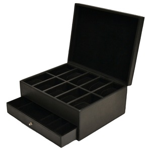 Leatherkart Leather Watch and Jewellery Box - Black
