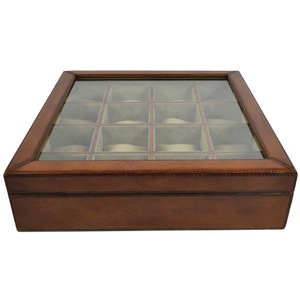 Leatherkart Leather Watch Box (16 Watches) - Tan