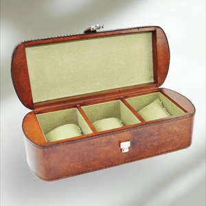 Leatherkart Leather Watch Box (3 Watches) - Tan