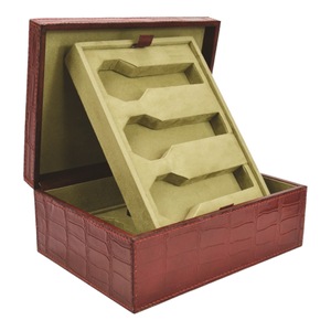 Leatherkart Leather Watch Holder (6 watches) - Red