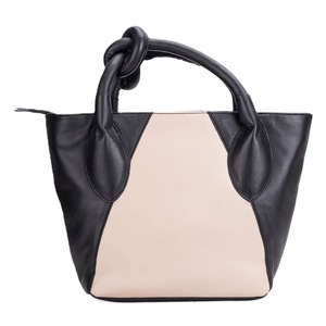 Leatherkart Camile Genuine Leather Handbag/ Tote bag - Beige and Black
