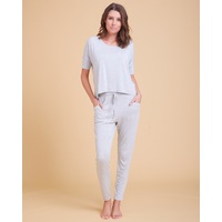 Peachymama Short Sleeve Pyjama - Grey Marle - Bamboo