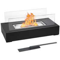 Indoor Tabletop Firepit Fire Pit with Dancing Flames Steel Base ,Black/White