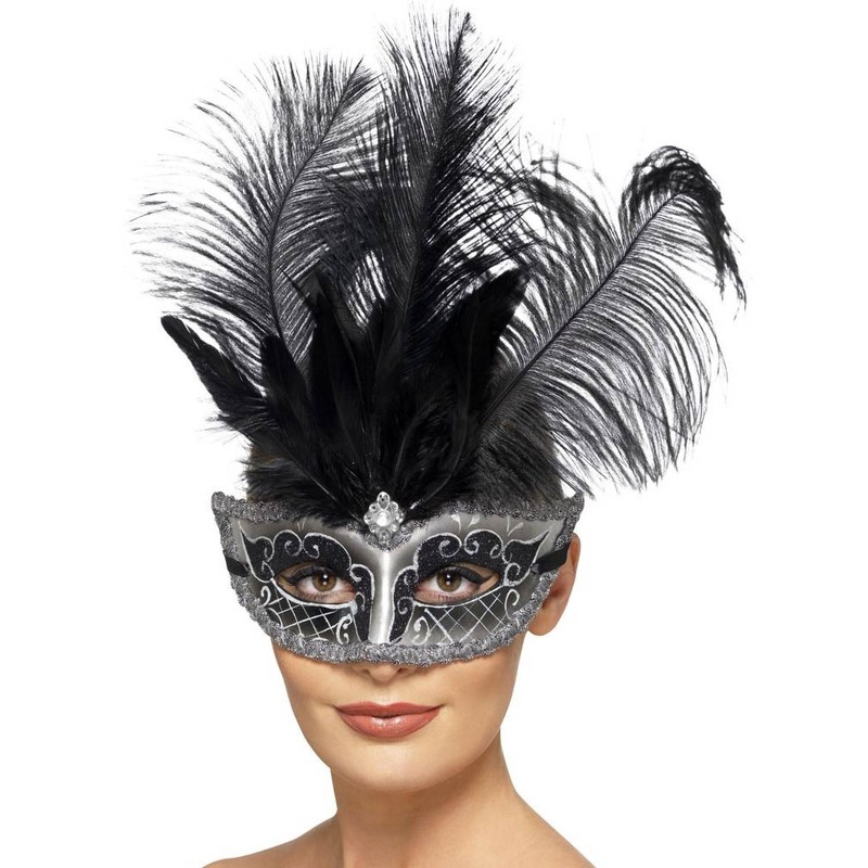 Venetian Colombina Eyemask Adult Grey