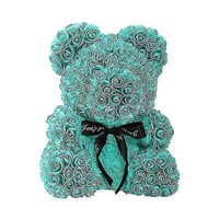 25/40cm Roses Bear With Heart Artificial Flower Rose Teddy Bear For Women Valentine Wedding Birthday Christmas Gifts Decoration