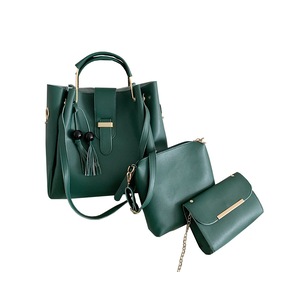 3Pcs Women Fashion Handbags Wallet Tote Bag Shoulder Bag Set-Green