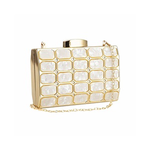 Acrylic Small Cube Clutch Purse for Women Formal Evening Handbag-Beige