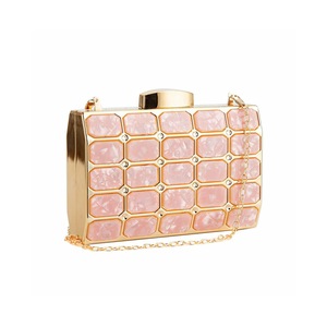 Acrylic Small Cube Clutch Purse for Women Formal Evening Handbag-Pink